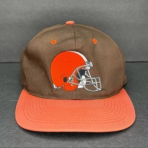 Cleveland Browns Vintage NEW ERA 90s AJD Helmet Logo SnapBack Hat Cap NFL